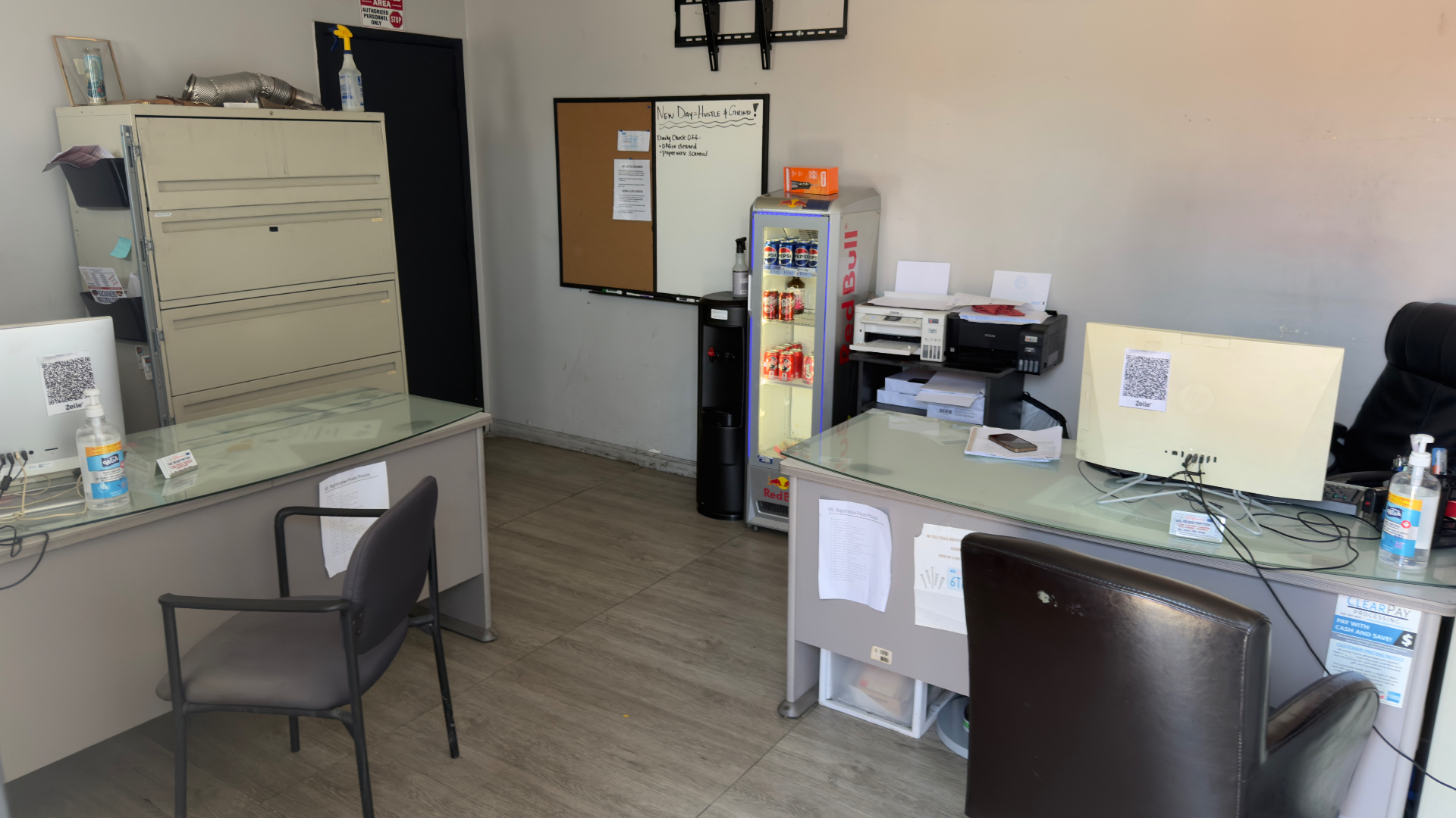 Inside the MS Registration office — two service desks, ready to help walk-ins